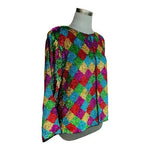 Jean for Joseph Le Bon Sequin Harlequin Diamond Pattern Jacket L Multicolor NWT