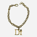 Diamonds International DI Gold Tone Chain Link Charm Bracelet with Gemstone VG