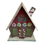 Battery Operated Light Up Gingerbread House Peppermint Candy Glitter Christmas
