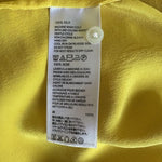 Tommy Bahama Women's Yellow Silk Button Down Blouse L Long Sleeve Pockets VG