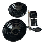 Kitcheneered 24-Pcs Ramen Serving Set Black Melamine Bowls Spoons Chopsticks NIB