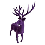 Large Purple Velvet Flocked Reindeer Deer Christmas Statue 18" Tall Figurine NIB