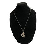 Silver Tone Mermaid Pendant Necklace Ocean Beach Jewelry 27 Inch VG