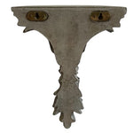 Vintage French Neoclassical Resin Leaf Motif Wall Shelf Candle Holder 8"x9.5"