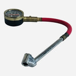 Vintage Donkey 4x4 Tire Gauge 0-80 PSI Brass Red Hose Flexible Chuck VG