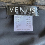 Venus Womens Top XL V-Neck Tie Dye Rhinestone Brooch Detail EXC