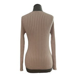 WHITE HOUSE BLACK MARKET Women Sweater S Pink Metallic Ribbed V Neck Pullover VG