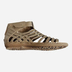 Earth Camellia Marconi Platinum Metallic Leather Gladiator Sandals 8M