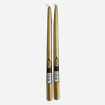 Hand Dipped Gold Taper Candles Set of 2 Metallic Tapered NIP Elegant