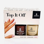 Jessica Nail Polish Set Top It Off Shatter Crackle BEAUTIFUL BROWN CROC NIB
