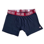 MADE HERE All American Navy Red Viscose Rayon Spandex Boxer Brief Mens Sz S New