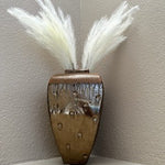 Gold Glaze Ceramic Large Vase Textured Dot Pattern Home Décor VG Condition