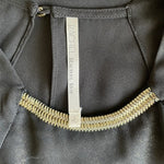 Rachel Rachel Roy Black Sleeveless Trapeze Blouse Top Metallic Chain Neck L
