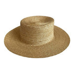 Lack of Color Natural 100% Straw Boater Hat Wide Brim Size Small 55cm Tan EXC