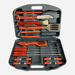 Gourmet Traditions 18 Pc BBQ Grilling Utensil Tool Set Wood Handles Case NEW
