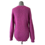 Vintage RAFAELLA Mohair Wool Sweater M Magenta Pink Oversized Long Sleeve EXC