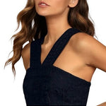 LULUS Dark Blue Lace Halter Sheath Midi Dress Sleeveless Size M NWT