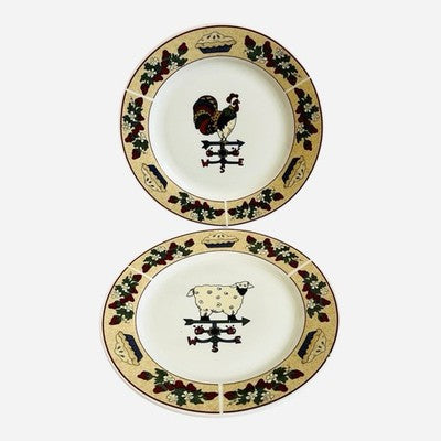 Sakura Country Gathering Salad Plates Set of 2 Farmhouse Style 7.75" Dish VG