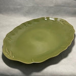 Arenito Portugal Olive Pattern Platter 20x14 Green Ceramic Tray Handmade VG