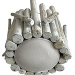 Rustic Driftwood Log Hurricane Candle Holder Glass Insert Coastal Farmhouse 6"