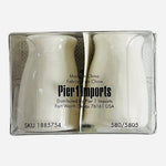 Pier 1 Imports White Ceramic Salt and Pepper Shakers Classic NIB
