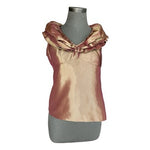 CELINE Brown Chameleon Rushed Iridescent Women's Blouse Top Size XL Fits M