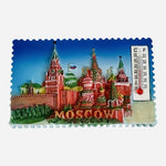 Moscow Russia Red Square Kremlin 3D Resin Fridge Magnet Thermometer Stamp New