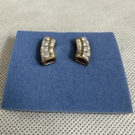 Vintage 2002 Avon Rhinestone Bar Goldtone Earrings New In Box Collectible
