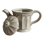 Vintage CBK Shabby Chic Teapot 9.5" Glazed Ceramic Farmhouse Off-White Excellent