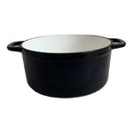 Vintage Wolfgang Puck Black Enameled Cast Iron Dutch Oven 7" Casserole Pot Lid
