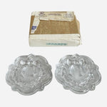 Vintage Fosdick Lead Crystal Wreath Christmas Ornaments 3.5" Set of 2 NIB