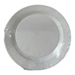 Elegant White Plastic Plates 20pc Silver Rim Heavy Duty 7.5in Party NIP