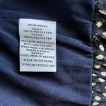 COLLECTIVE CONCEPTS Navy Blue Beige Polka Dot Smocked Waist Sleeveless Blouse M