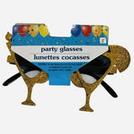 Novelty Margarita Glass Party Sunglasses Gold & Silver Glitter 2 Pairs New