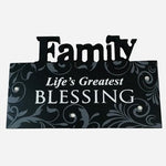 Family Life's Greatest Blessing Wooden Tabletop Sign Home Decor 7x3.25" VG