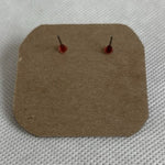 Red Faux Pearl Stud Earrings Button Style NWOT