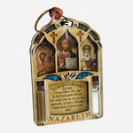 Orthodox Christian Holy Land Blessing Triple Icon Hanging Amulet NWOT