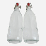 Set of 2 YEBODA 16oz Clear Glass Swing Top Bottles - Airtight Flip Top Brewing