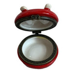Vintage Bikini Mouse Girl Porcelain Trinket Box Metal Closure Jewelry Pill Box