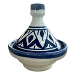 Moroccan Hand Painted Ceramic Mini Tagine Trinket Box Cobalt Blue 4.5" VG
