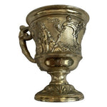 Antique Victorian Gilt Repousse Footed Cup Cherub Putti Figural Handle 3.75" G