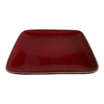 Ty Pennington Style Square Dinner Plates Red Black Set of 3 8.25" VG