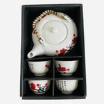 Japanese Cherry Blossom Ceramic Tea Set 22oz Teapot 4 Cups NIB Sakura Design NIB