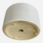 White Ceramic Plant Pot Round Ribbed Planter with Drainage Hole 6.5"x3.25" VG