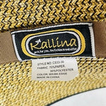 Kallina Straw Visor Sun Hat Wide Brim Packable Tan Black Bow Women's OS VG