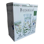 Home Essentials Botanical Hand Painted Glass Pitcher & Goblets Ice Tea Set 4pc