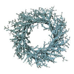 Silver Glitter Frosted Eucalyptus 19" Door Wreath Christmas Holiday Decor