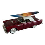 1955 Ford Thunderbird Red Diecast Model Car with Surfboard Rare Collectible