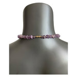 Natural Amethyst Nugget Purple Beaded Necklace Gemstone Jewelry 18" NWOT