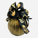 Modern Large Metallic Gold Black Plastic Pumpkin Centerpiece Halloween Decor